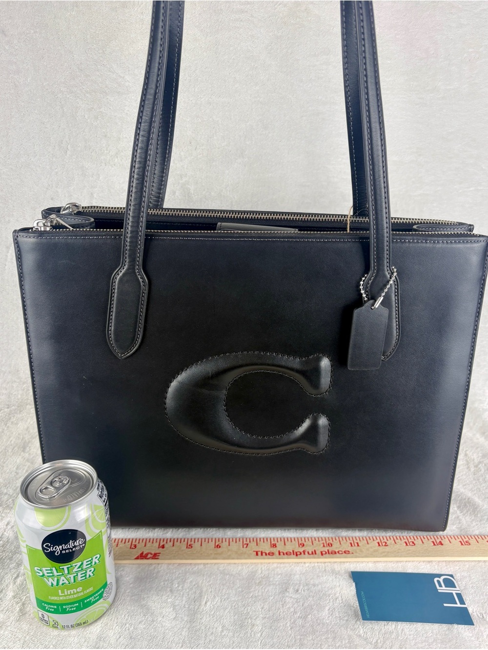 Coach NWT Nina Tote in Black Refined Leather - Picture 15 of 16